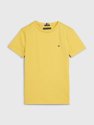 Boys' Tommy Hilfiger Essential Organic Cotton T Shirts Yellow | TH013JUQ