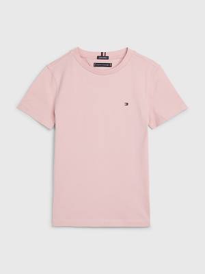 Boys' Tommy Hilfiger Essential Organic Cotton T Shirts Pink | TH196SZP