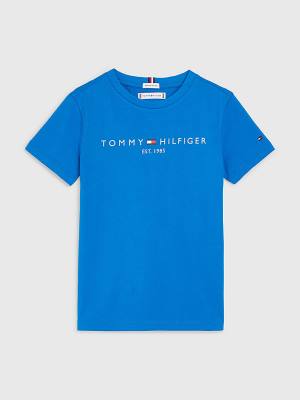 Boys' Tommy Hilfiger Essential Organic Cotton T Shirts Blue | TH941ATM