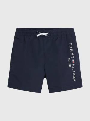 Boys' Tommy Hilfiger TH Established Drawstring Mid Length Shorts Swimwear Blue | TH286RWE