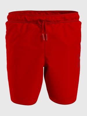 Boys' Tommy Hilfiger TH Established Drawstring Mid Length Shorts Swimwear Red | TH293RXS
