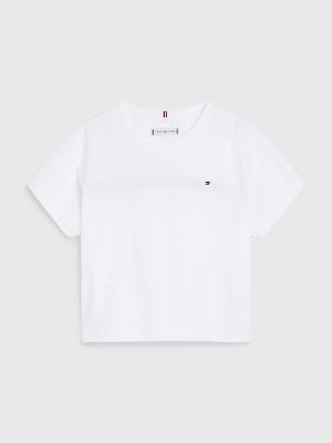 Girls' Tommy Hilfiger Back Logo T Shirts White | TH071YNH