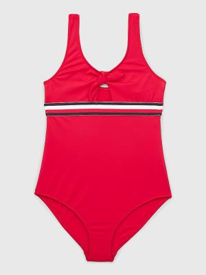 Girls' Tommy Hilfiger Bow One-Piecesuit Swimwear Red | TH172PAH