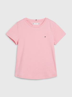 Girls' Tommy Hilfiger Essential Knit T Shirts Pink | TH194DQC
