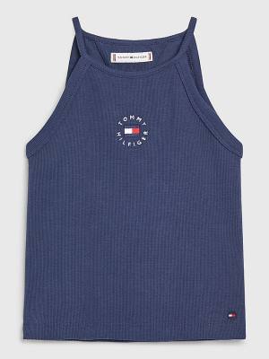 Girls' Tommy Hilfiger Rib-Knit Tank Top T Shirts Blue | TH582YXI