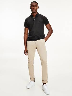 Men's Tommy Hilfiger 1985 Essential Slim Fit Polo Shirts Black | TH519CQG