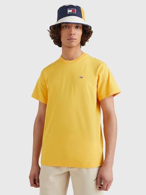 Men's Tommy Hilfiger Classics Organic Cotton T Shirts Yellow | TH681OTI