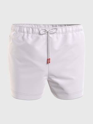 Men's Tommy Hilfiger Mid Length Drawstring Shorts Swimwear White | TH509QYR