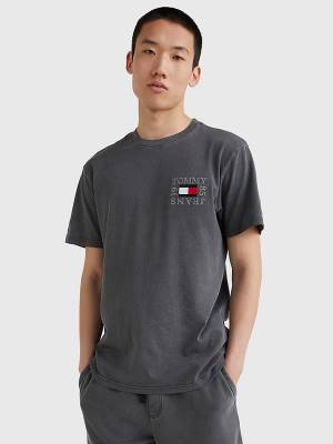 Men's Tommy Hilfiger Organic Cotton Boxy T Shirts Black | TH148AWM