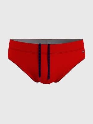 Men's Tommy Hilfiger Solid Colour Briefs Swimwear Red | TH275VGL