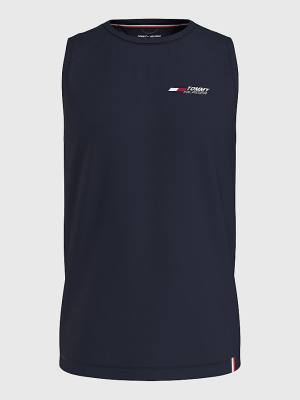 Men's Tommy Hilfiger Sport Essential Performance Training Tank Top T Shirts Blue | TH842SIV