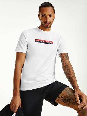 Men's Tommy Hilfiger Sport Organic Jersey T Shirts White | TH632WGV