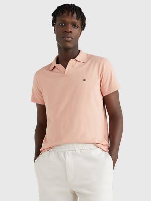 Men's Tommy Hilfiger TH Flex Slim Fit Polo Shirts Orange | TH307PYQ