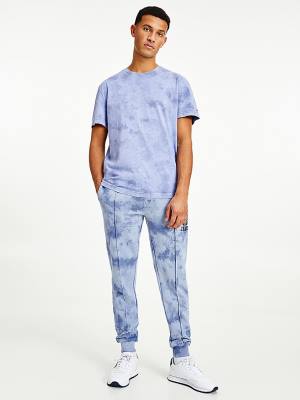 Men's Tommy Hilfiger Tie-Dye Relaxed Fit T Shirts Blue | TH816QKR