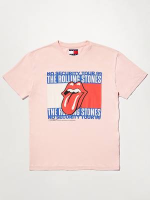 Men's Tommy Hilfiger Tommy Revisited Rolling Stones T Shirts Pink | TH231UVC
