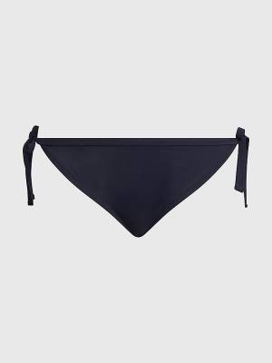 Women's Tommy Hilfiger Curve Cheeky Side Tie Bikini Bottoms Swimwear Blue | TH607QPV
