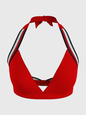 Women's Tommy Hilfiger Fixed Triangle Bikini Top Swimwear Red | TH285VTW