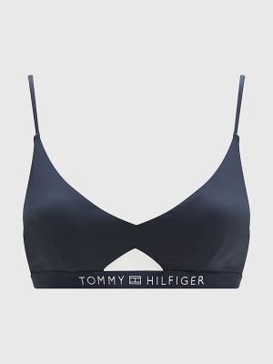 Women's Tommy Hilfiger Logo Waistband Bikini Bralette Swimwear Blue | TH142NKC