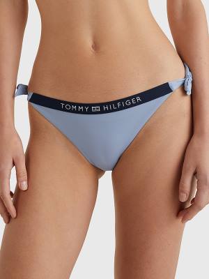 Women's Tommy Hilfiger Logo Waistband Cheeky Fit Bikini Bottoms Swimwear Blue | TH798LUZ