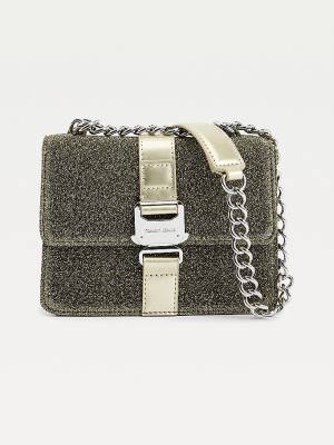 Women's Tommy Hilfiger Metallic Crossover Bags Gold | TH347HWP