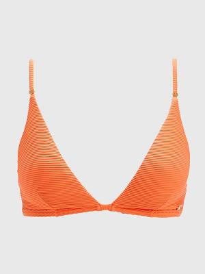 Women's Tommy Hilfiger Ribbed Triangle Bikini Top Swimwear Red | TH376LGS