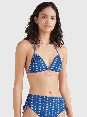 Women's Tommy Hilfiger Shibori Halterneck Triangle Bikini Top Swimwear Blue | TH127GSF