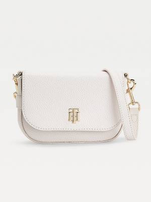 Women's Tommy Hilfiger Small Monogram Crossover Bags White | TH759ZNF