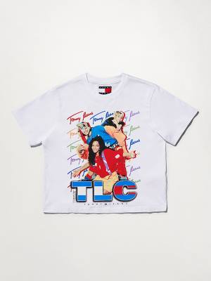 Women's Tommy Hilfiger Tommy Revisited TLC Cropped T Shirts White | TH691CNG