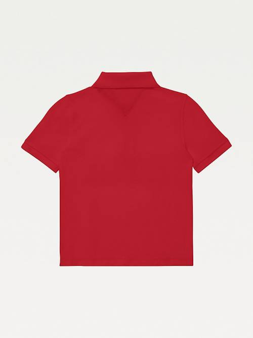 Boys' Tommy Hilfiger Adaptive Pure Cotton Polo T Shirts Red | TH154YBP