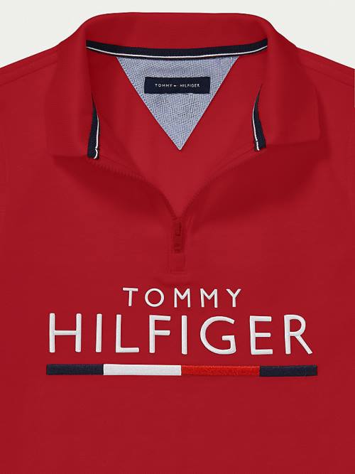 Boys' Tommy Hilfiger Adaptive Pure Cotton Polo T Shirts Red | TH154YBP