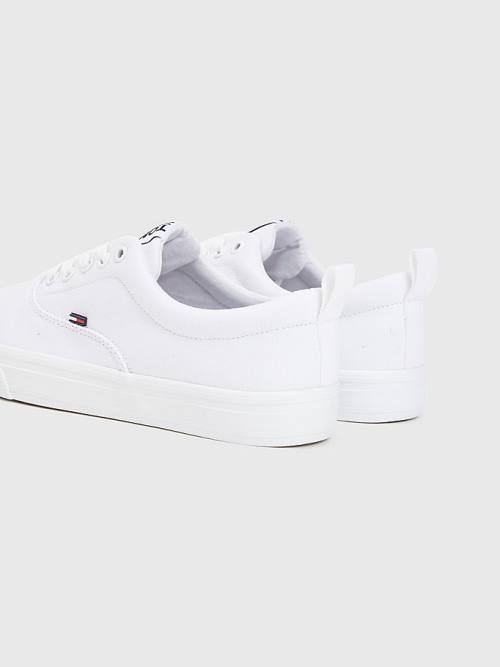 Women's Tommy Hilfiger Classics Low-Top Cotton Sneakers White | TH031PZG