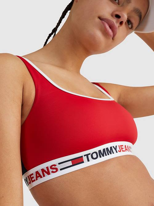 Women's Tommy Hilfiger Cutout Detail Bikini Bralette Swimwear Red | TH934NCZ