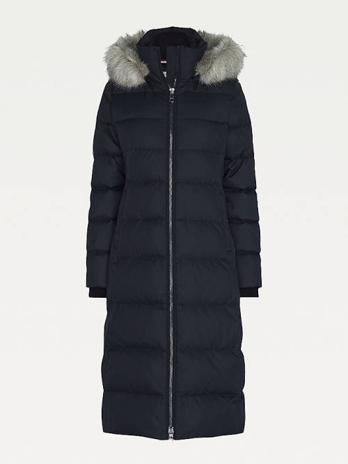 Women's Tommy Hilfiger Essential Down-Filled Maxi Coat Jackets Black | TH103FEN