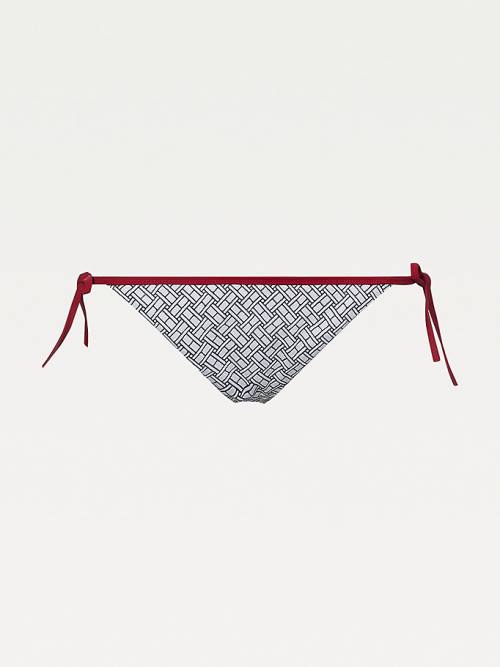 Women's Tommy Hilfiger Flag Side Tie Bikini Bottoms Swimwear White | TH728CVQ
