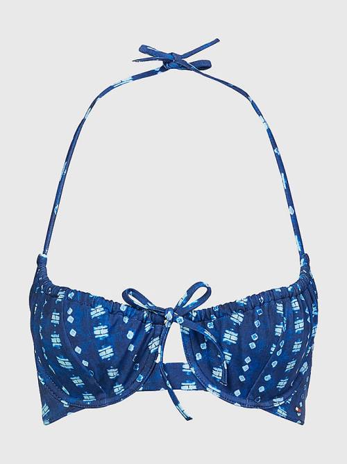 Women's Tommy Hilfiger Shibori Balconette Bikini Top Swimwear Blue | TH456CMN