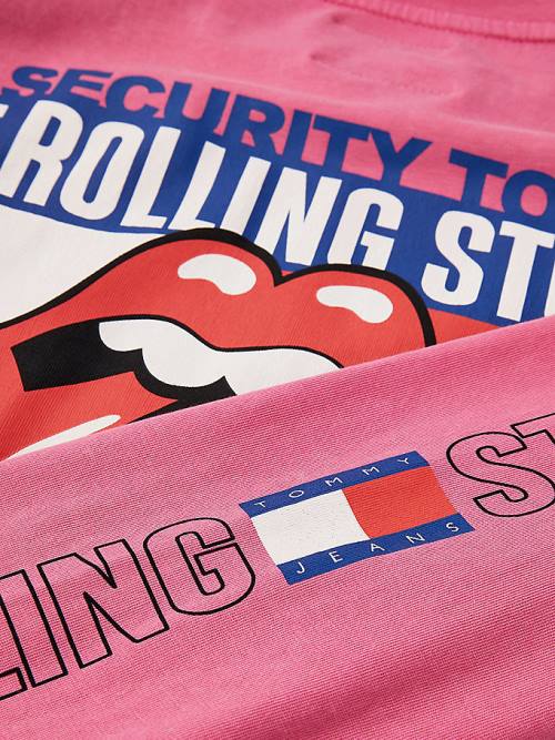 Women's Tommy Hilfiger Tommy Revisited Long Sleeve Rolling Stones Cropped T Shirts Pink | TH452XDT